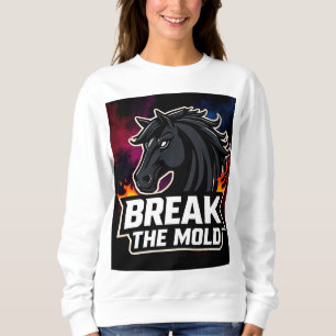Horse Illustration with Motivational Text Sweatshirt