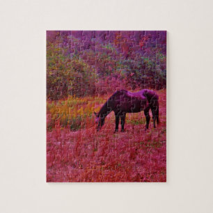 Horse in a Kaleidoscope Coloured Field Jigsaw Puzzle