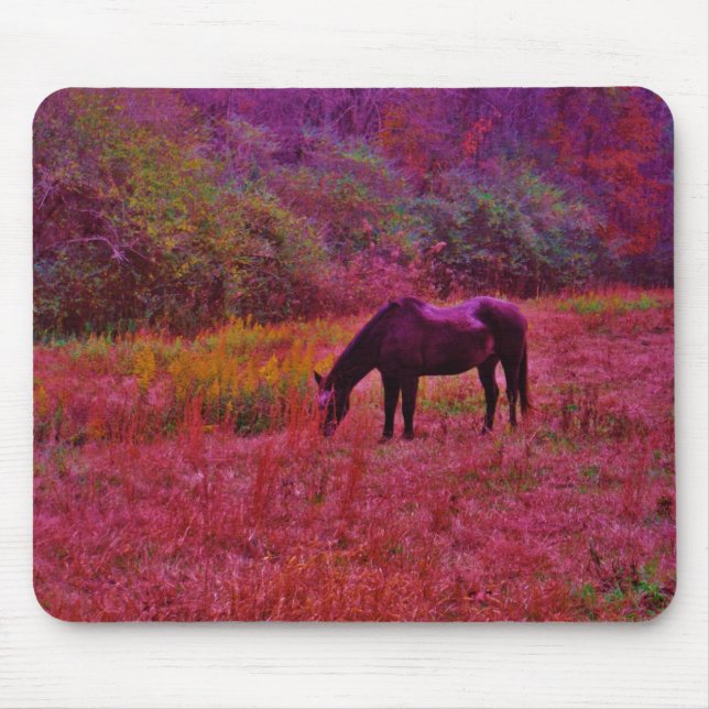 Horse in a Kaleidoscope Coloured Field Mouse Pad (Front)