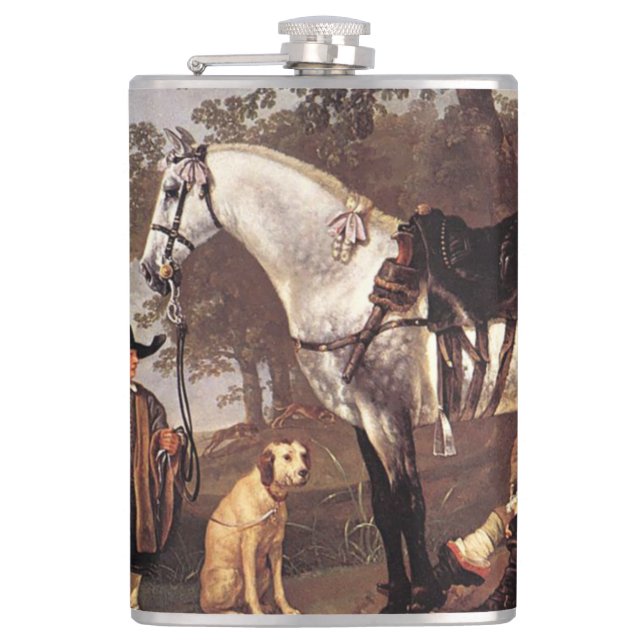 Horse in a Landscape Aelbert Cuyp      Hip Flask (Front)