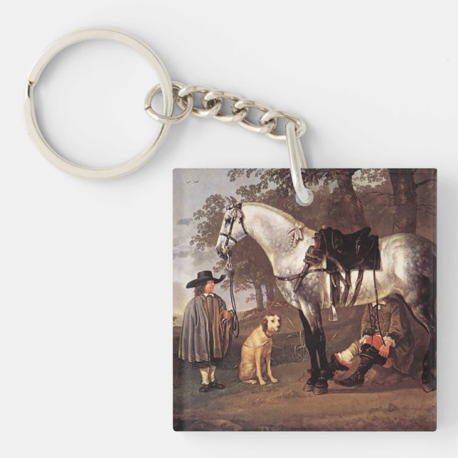 Horse in a Landscape Aelbert Cuyp      Key Ring (Front)