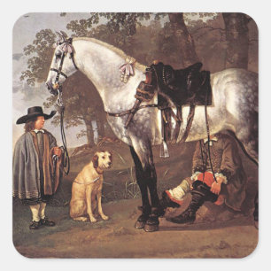 Horse in a Landscape Aelbert Cuyp Square Sticker