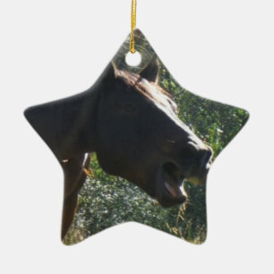 Horse in Autumn Ceramic Tree Decoration