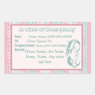 Horse In Case of Emergency Rectangular Sticker