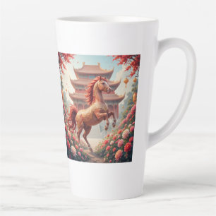 Horse in china year latte mug