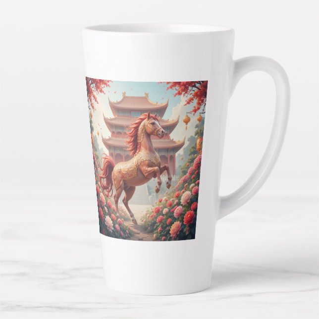 Horse in china year  latte mug (Right)