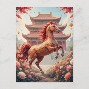 Horse in china year  postcard