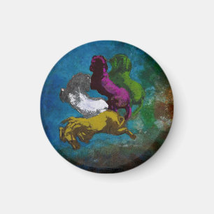 Horse in Colours ~ Buttons Magnet