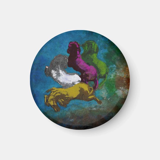 Horse in Colours ~ Buttons Magnet (Front)