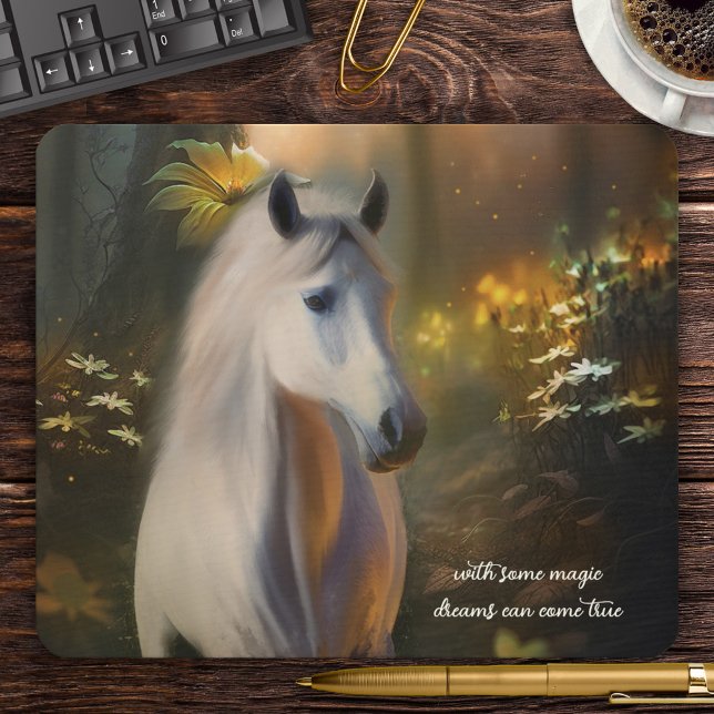 Horse in Enchanted Forest Mouse Pad (Creator Uploaded)