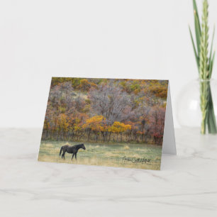 Horse In Fall Card
