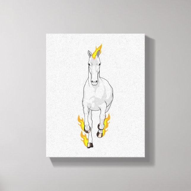 Horse in Flame Canvas Print (Front)