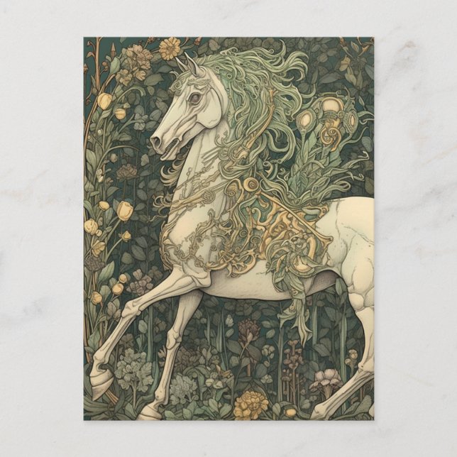 Horse in Flowers Postcard (Front)