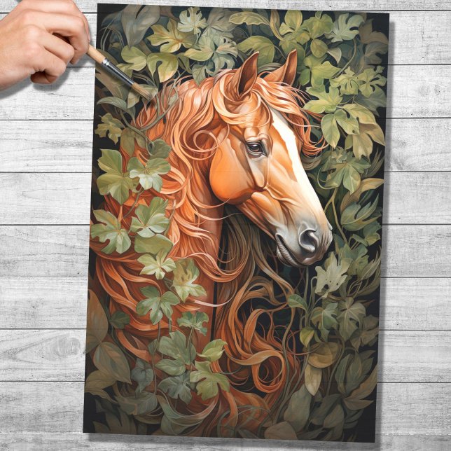 Horse In Foliage 3 Decoupage Paper (Creator Uploaded)