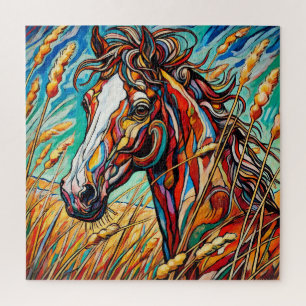 Horse in Grass 600 Piece Puzzle