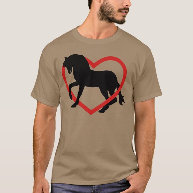 Horse in Heart funny T-Shirt (Front)
