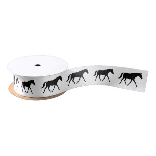Horse in Silhouette 1.5"" Satin Ribbon