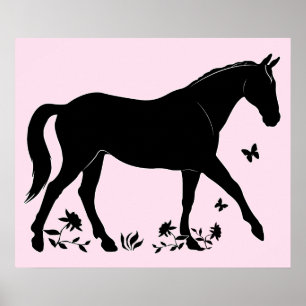 Horse in Silhouette Poster