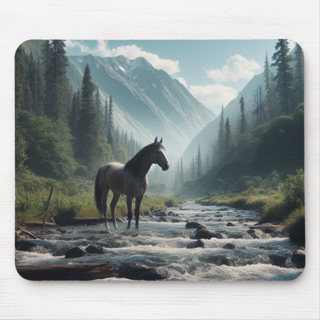 Horse In Stream Mousepad (Front)