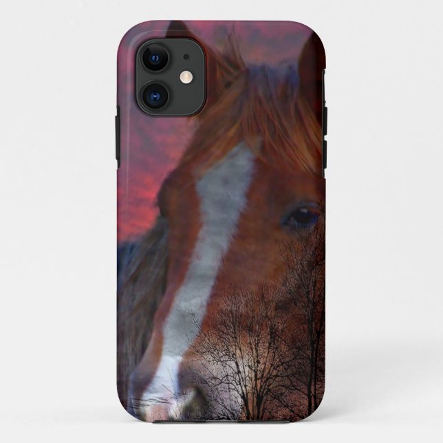 horse in sunset iphone case (Back)