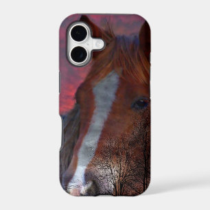 horse in sunset iphone case
