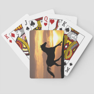 Horse In Sunset Playing Cards
