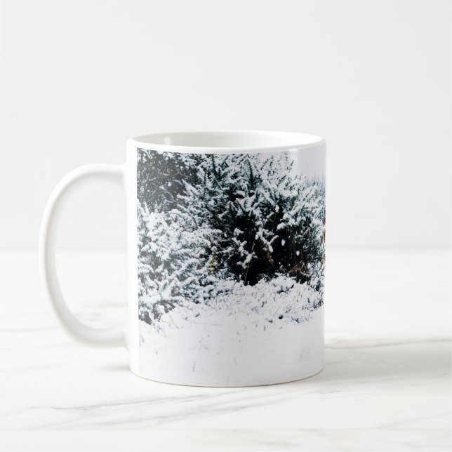 HORSE IN THE FALLING SNOW COFFEE MUG (Left)