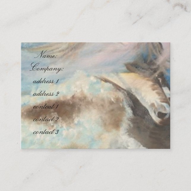 Horse in the middle of the sea  business card (Front)