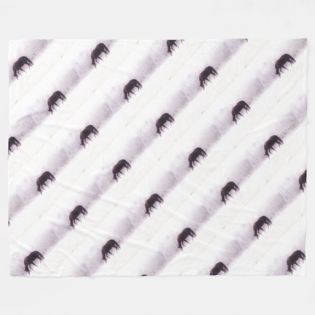 horse in the mist fleece blanket (Front (Horizontal))