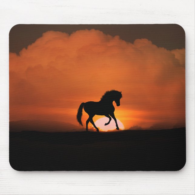 Horse in the Sunset Mouse Pad (Front)