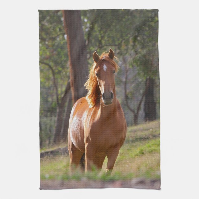 Horse In The Woods Tea Towel (Vertical)