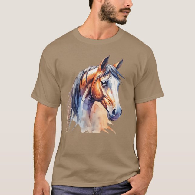 Horse in watercolor girl T-Shirt (Front)