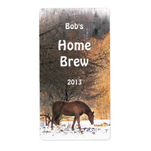 Horse in Winter Beer Label