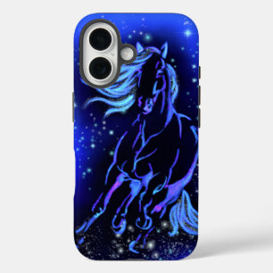 Horse iPhone Case Running In Blue Moonlight