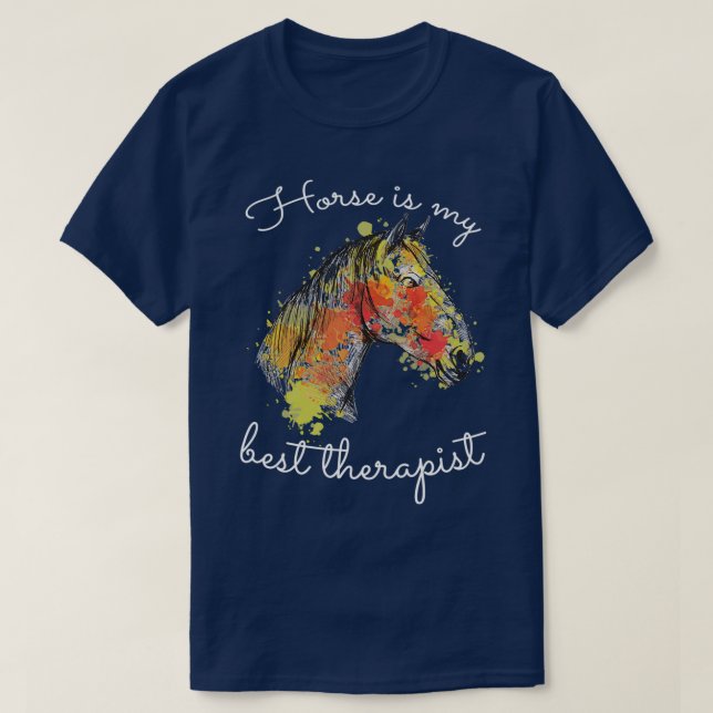 Horse is my best therapist ShortSleeve Unisex Hors T-Shirt (Design Front)
