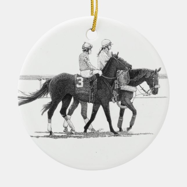 Horse & Jockey Ornament (Front)