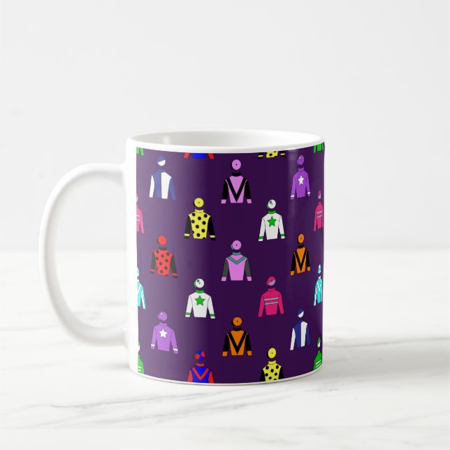 Horse Jockey Silks Pattern Coffee Mug (Left)