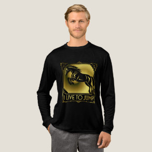 Horse Jump I Live to Jump Art Deco Tri-Blend Shirt