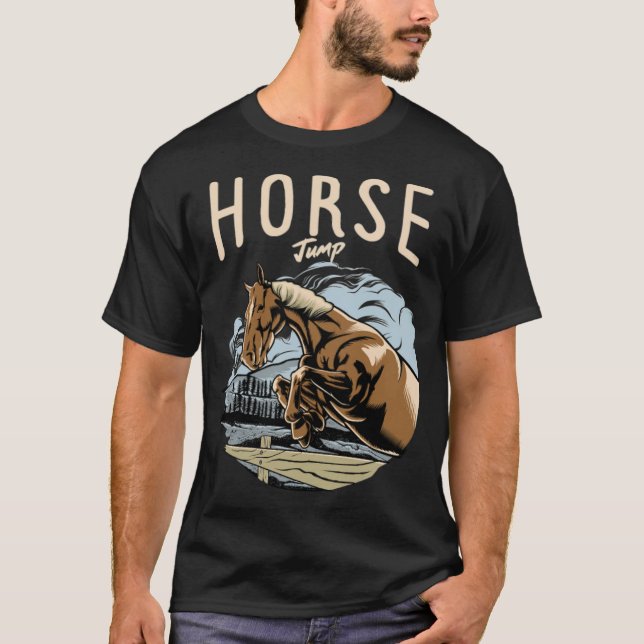horse jump rodeo cool  T-Shirt (Front)