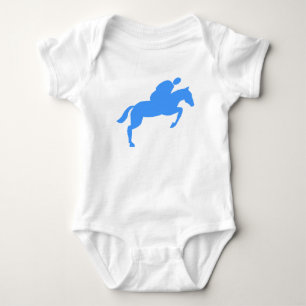 Horse Jumping - Baby Blue Bodysuit