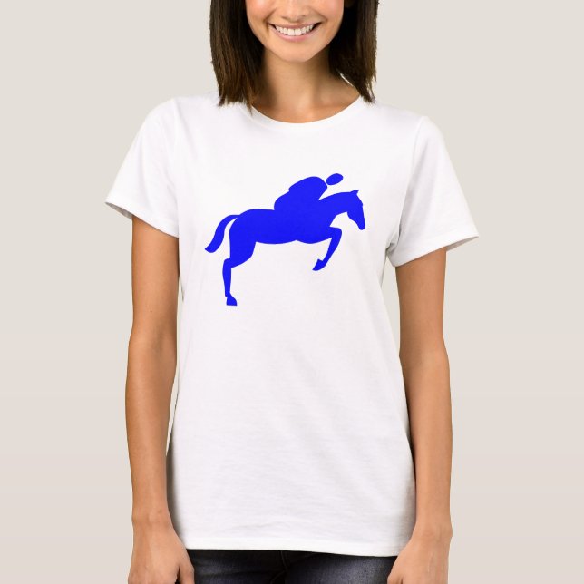 Horse Jumping - Blue T-Shirt (Front)