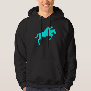 Horse Jumping - Cyan Hoodie