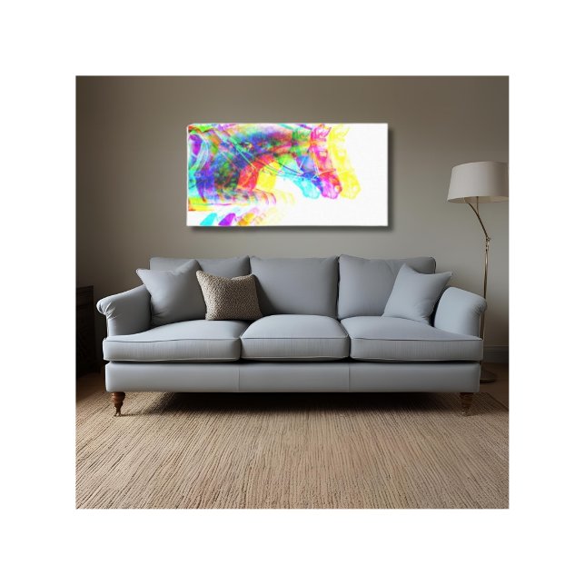 Horse Jumping Modern Colourful Canvas Print (Creator Uploaded)