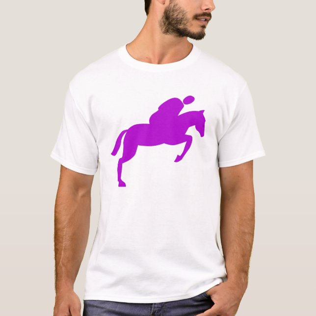 Horse Jumping - Purple T-Shirt (Front)