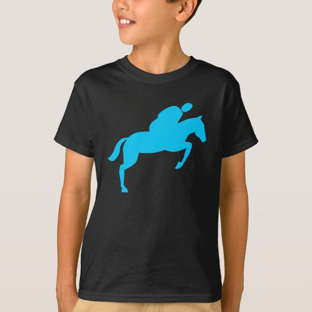 Horse Jumping - Sky Blue T-Shirt (Front)