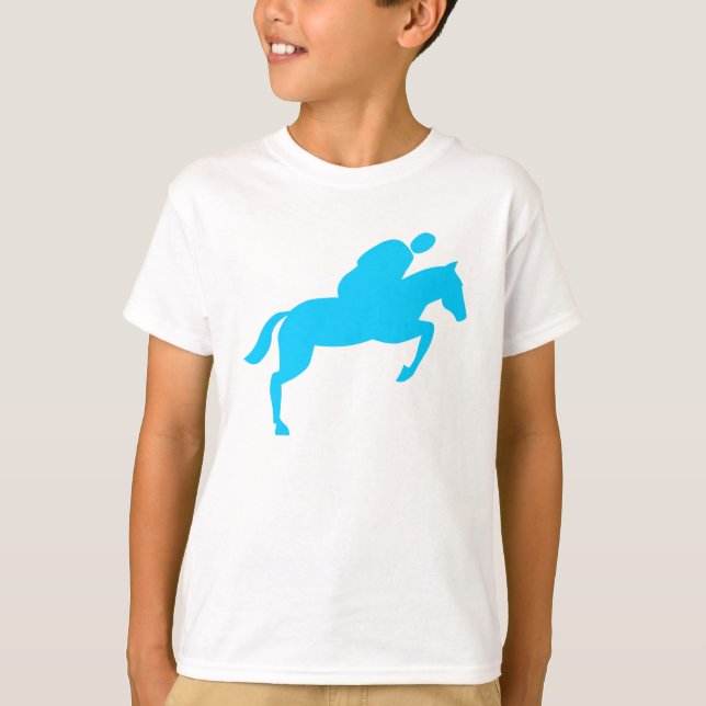 Horse Jumping - Sky Blue T-Shirt (Front)