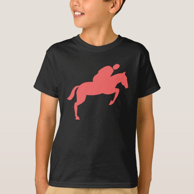 Horse Jumping - Tropical Pink T-Shirt (Front)