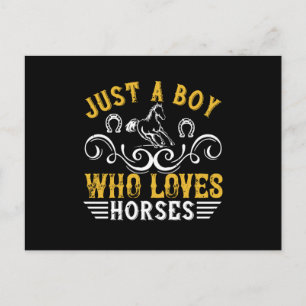 Horse - Just A Boy Who Loves Horses Postcard