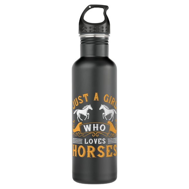 Horse - Just A Girl Who Loves Horses 710 Ml Water Bottle (Front)