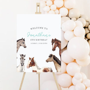 Horse Kid's Birthday Welcome Poster